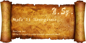 Nyúli Szergiusz névjegykártya